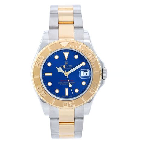 two tone rolex ladys yachtmaster blue dial|Rolex yachtmaster 168623 price.